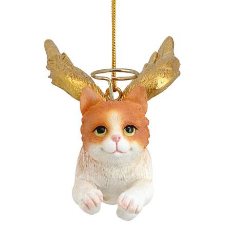 Design Toscano Honor the Feline: Orange Tabby Holiday Cat Angel Ornament JH170738